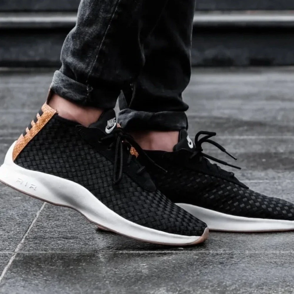 Nike Air Woven Boot Sneaker Lace Up Black Dark Russet‎ 924463-002 Men's S…